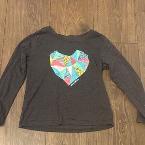 Eddie Bauer Kids Long Sleeve Shirt - Black with Geometric Heart